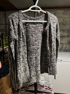 American Eagle Outfitters Marled Open-Front Cardigan - Gray